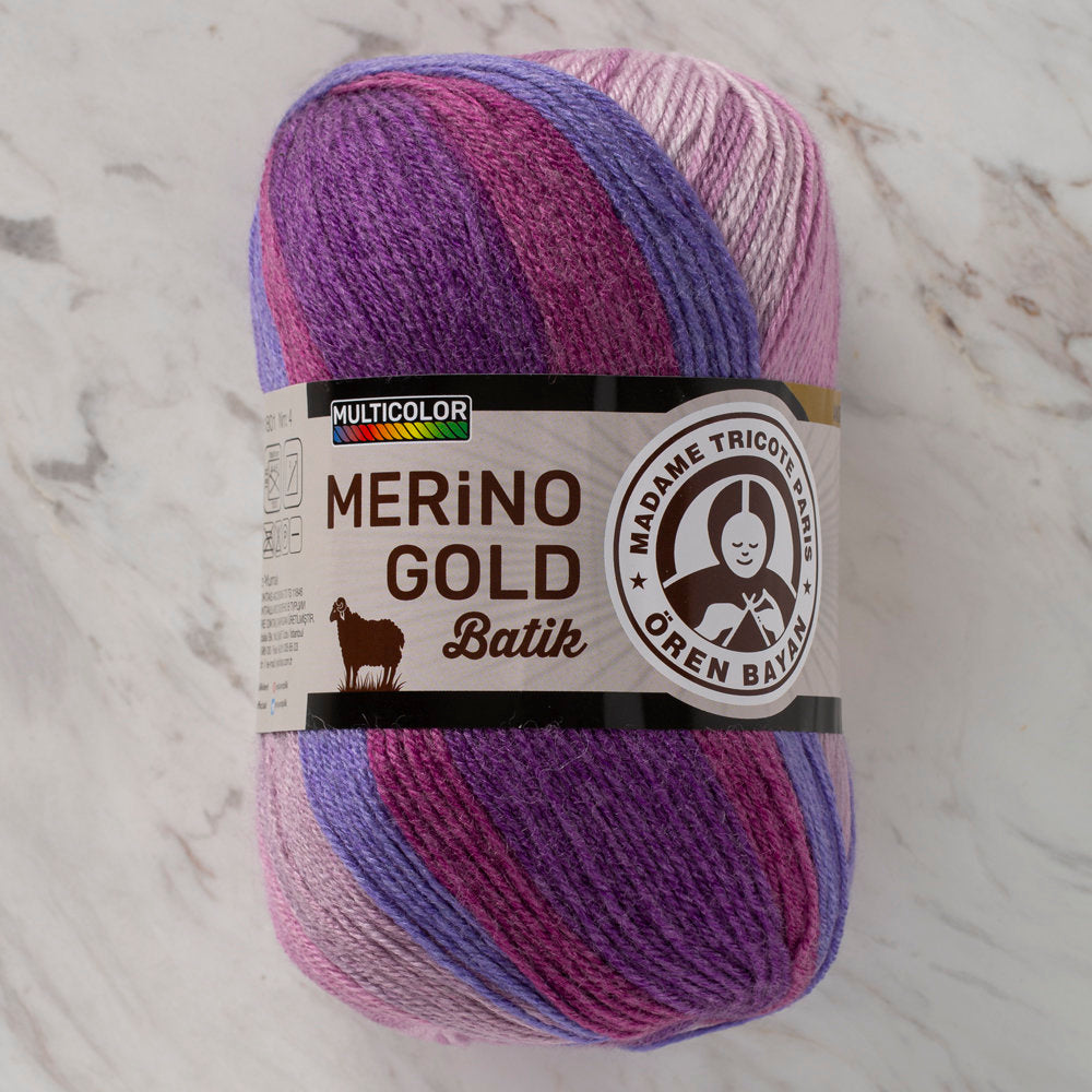 Örenbayan Merino Gold Batik Ebruli El Örgü İpliği - 840